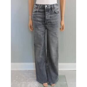 RE/DONE 70's Ultra High Rise Wide Leg Jean in Silver Fade 29